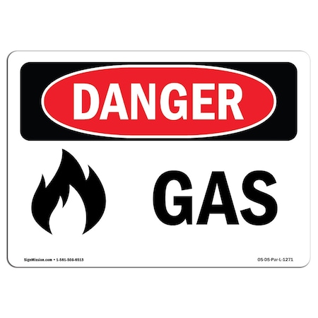 Signmission Safety Sign, OSHA Danger, 18" Height, 24" Width, Gas, Landscape OS-DS-D-1824-L-1271